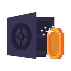 Retro videogame pixelated cartoons isolated