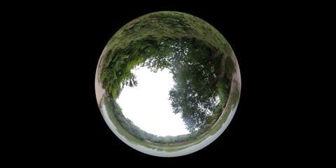 Obraz premium Seoul, South Korea - 30 May 2019 Changgyeonggung Palace. 360 degrees circle panorama view with balck background.