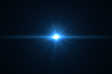 Lens flare isolated in black