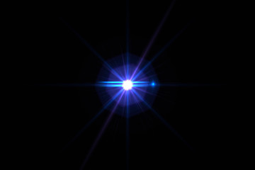 Lens flare isolated in black