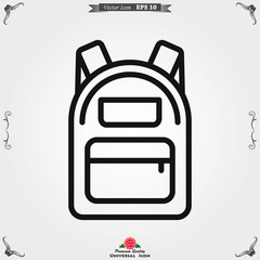 Backpack solid icon. Luggage symbol design, designed for web and app. Eps 10