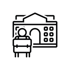 Black line icon for back to school