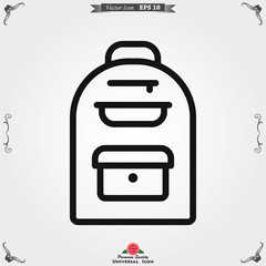 Backpack solid icon. Luggage symbol design, designed for web and app. Eps 10