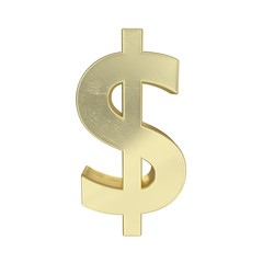 Gold symbol isolated on white background