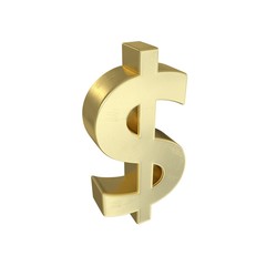 Gold symbol isolated on white background