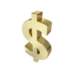 Gold symbol isolated on white background