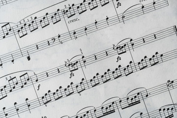 Music score in black and white
