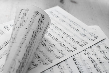 Fototapeta premium Music score in black and white