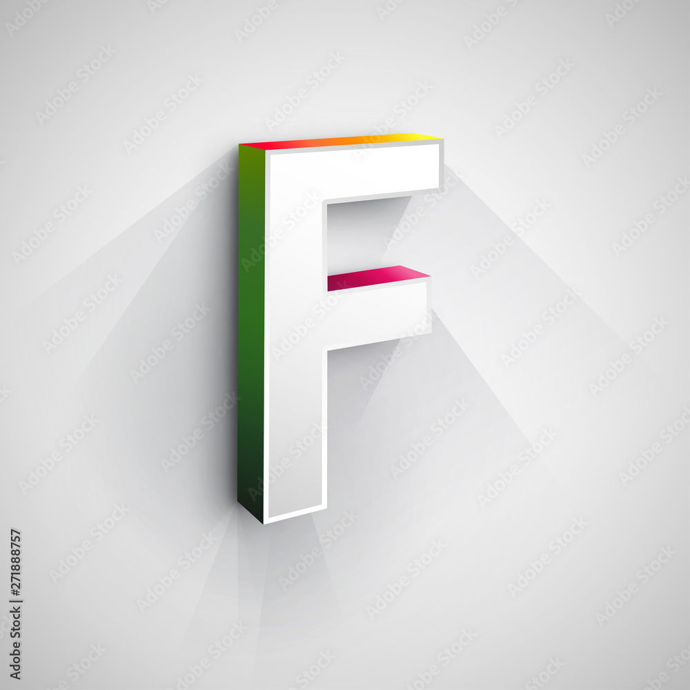 Poster abstract vector logo design template. creative 3d concept icon. letter f stylization