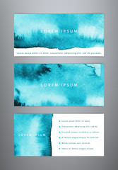 Set of abstract creative watercolor banners