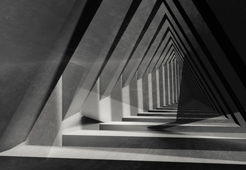 Abstract dark triangular tunnel