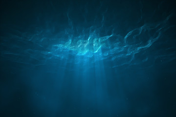 Underwater scene with light