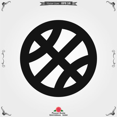 Obraz premium Basketball icon vector in trendy flat style isolated on background
