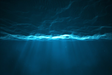 Fototapeta na wymiar Underwater scene with light