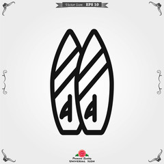 Beach icon vector of vacation and tourism, summer symbol