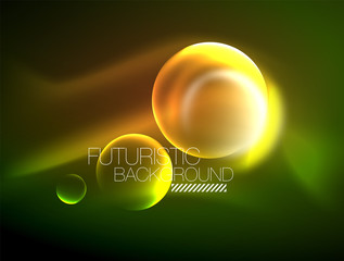 Vector glowing neon circles abstract background