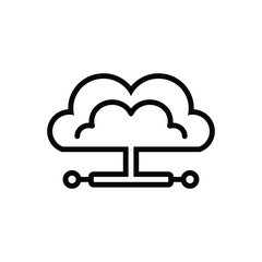 Black line icon for cloud network