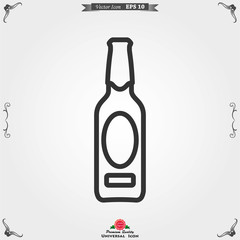 Beer bottle icon vector illustration for web and apps.