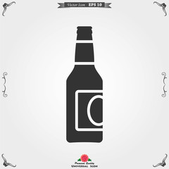 Beer bottle icon vector illustration for web and apps.