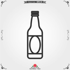Beer bottle icon vector illustration for web and apps.
