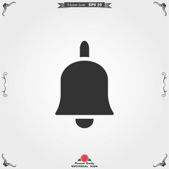 Bell Icon vector in trendy flat style isolated on background.