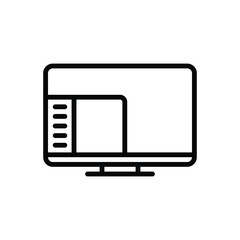 Black line icon for desktop system