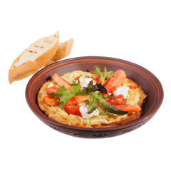 omelet with fish and vegetables