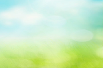 Obraz na płótnie Canvas Abstract blur spring background. Green and blue bokeh