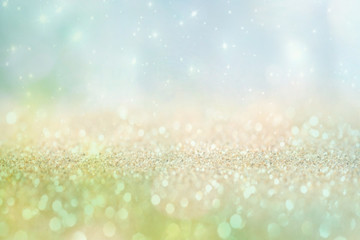 Abstract blur spring background. Green and blue bokeh
