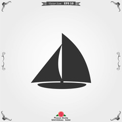 Boat icon vector in trendy flat style isolated on background. Ship transport, boat symbol