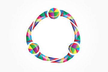 Logo teamwork trial rainbow people