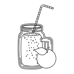 juice orange fruit beverage jar with straw
