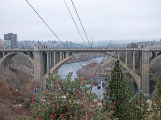 Monroe Street Bridge Spokane Washington Gondola Above River