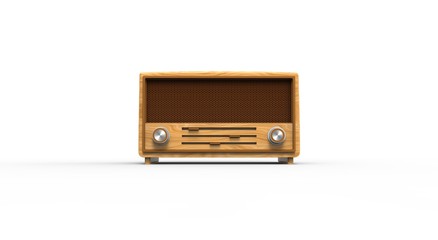 Obraz premium Vintage Radio isolated on white 3D Rendering