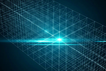 technological grid with lens flare