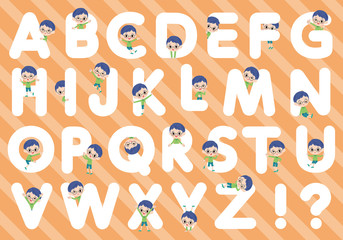 Green clothing glasses boy_A to Z