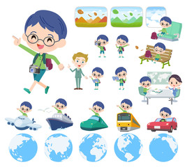 Green clothing glasses boy_travel