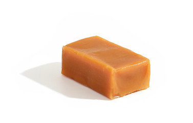 caramel candy on white background