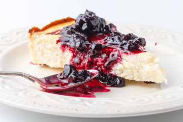 Dessert - Pear Cake with Berries close up view