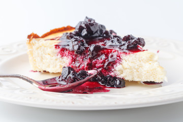 delicious cheesecake with strawberries on a plate