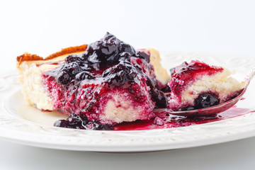 Small homemade deset pie with berries