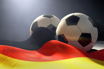 Fototapeta premium Germany Flag And Soccer Ball