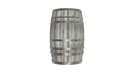 wooden Barrel isolated on White 3D Rendering