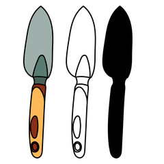 vector, isolated, garden shovel, dig
