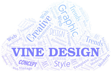 Vine Design word cloud. Wordcloud made with text only.