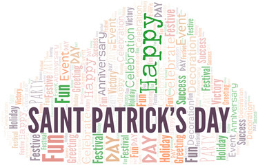 Saint Patrick's Day Word Cloud. Wordcloud Made With Text.
