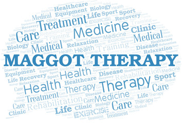 Maggot Therapy word cloud. Wordcloud made with text only.