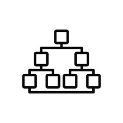 Black line icon for sitemap chart 