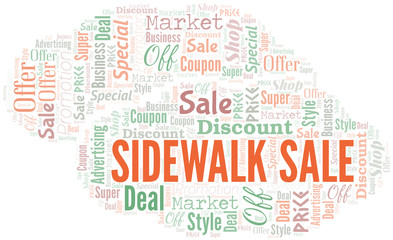 Fototapeta premium Sidewalk Sale Word Cloud. Wordcloud Made With Text.