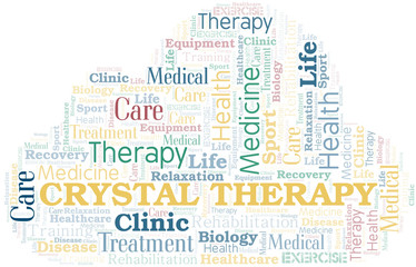Crystal Therapy word cloud. Wordcloud made with text only.
